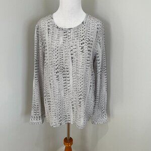 Equipment Women’s Gray Feather Print 100% Silk